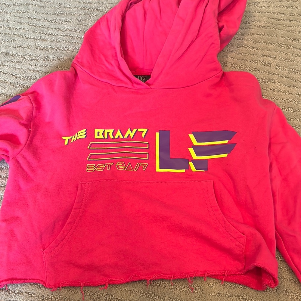 Hot pink LF cropped sweatshirt. Size small and only worn once
